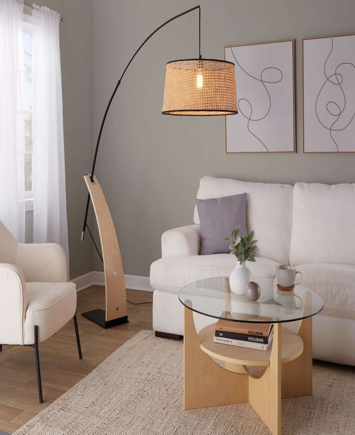 Lumisource 74" Metal Robyn-salon Floor Lamp In Natural