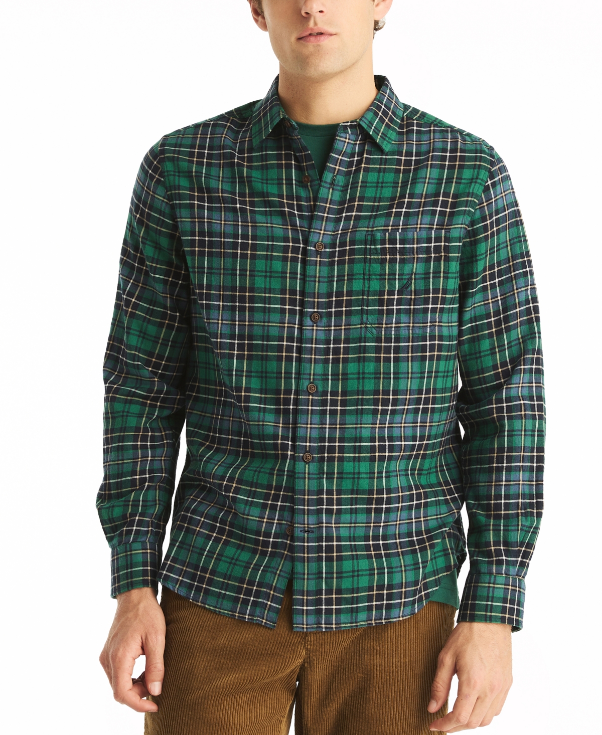 Men's Classic-Fit Plaid Button-Down Shirt - Navy