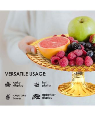 Rochester Footed Glass Cake Stand - Amber