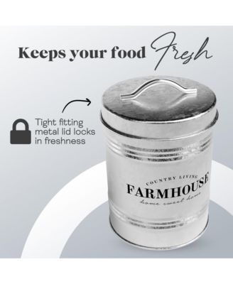 Farmhouse Galvanized Metal Canister