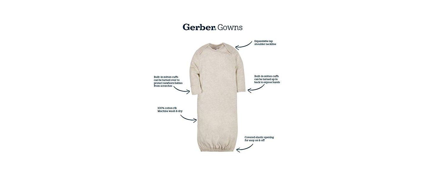 Платья Gerber Fleece-Lined Gb 4Pk Gowns для девочек-малышей, цвет: Bear — фото 7