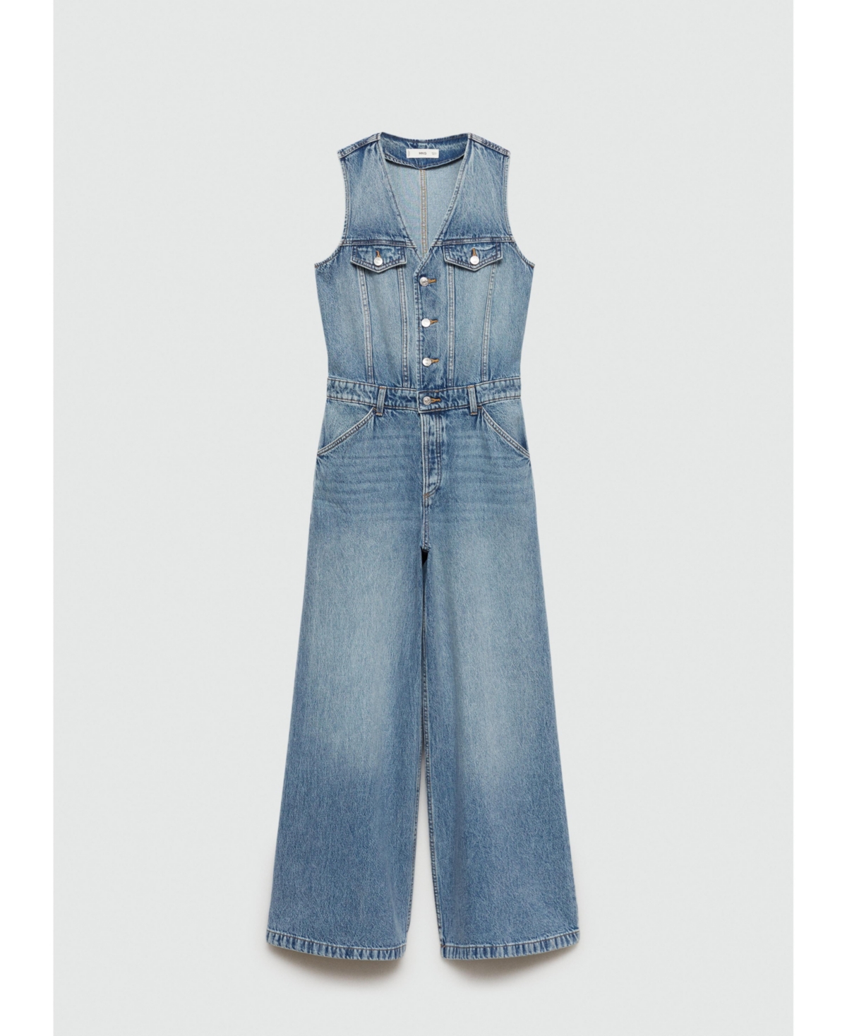 Mango Women's Long Denim Jumpsuit