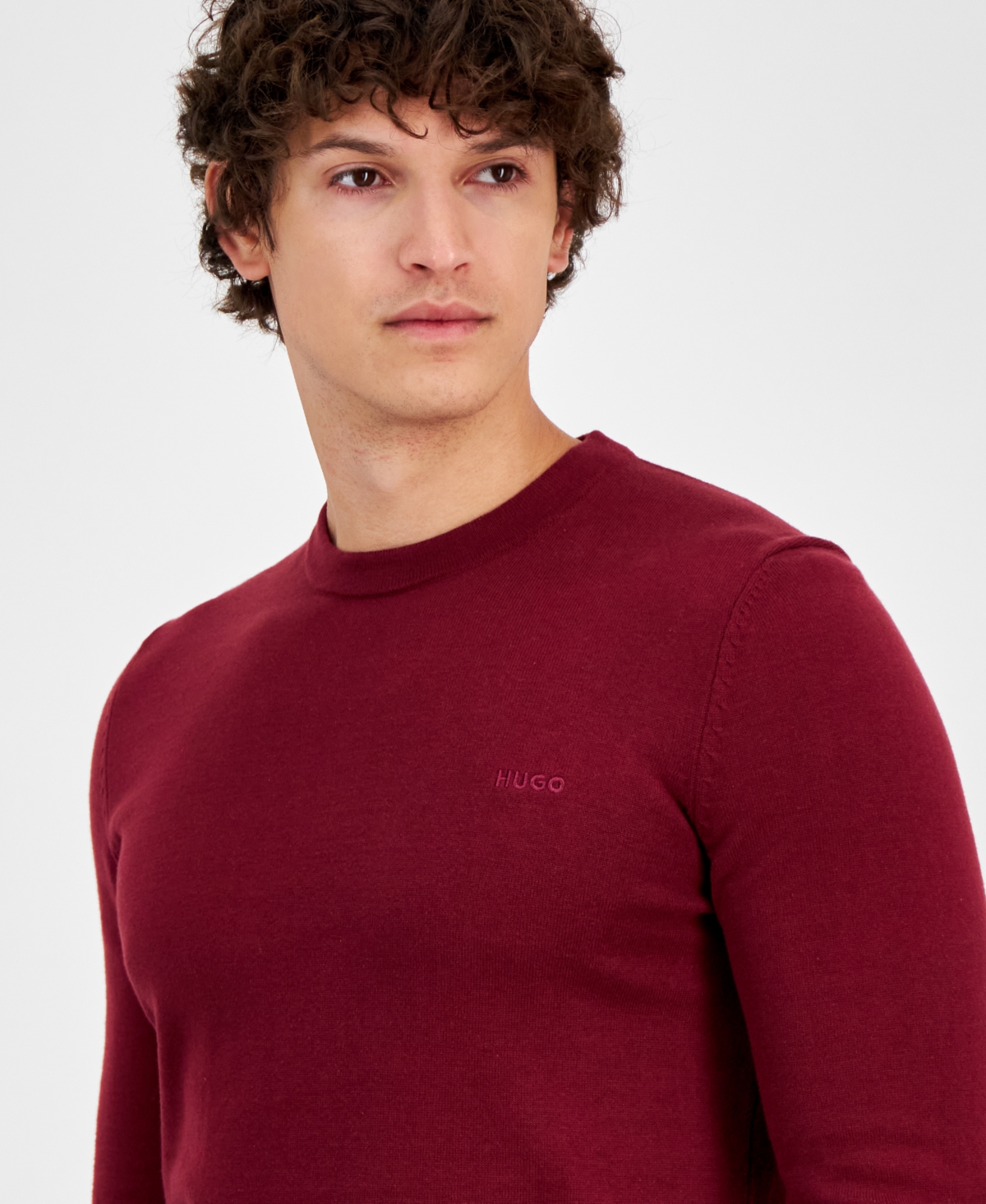 HUGO BOSS HUGO BY HUGO BOSS MEN'S SAN CASSIUS LOGO SWEATER, CREATED FOR MACY'S 
