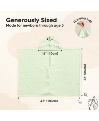 PlayPals Baby Towels with Hood for Girls, Boys, 100% Organic Soft Cotton Hooded Bath Towels for Newborn, Kids