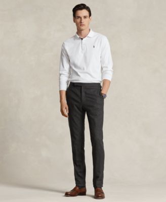 Men's Classic-Fit Long Sleeve Soft Cotton Polo Shirt