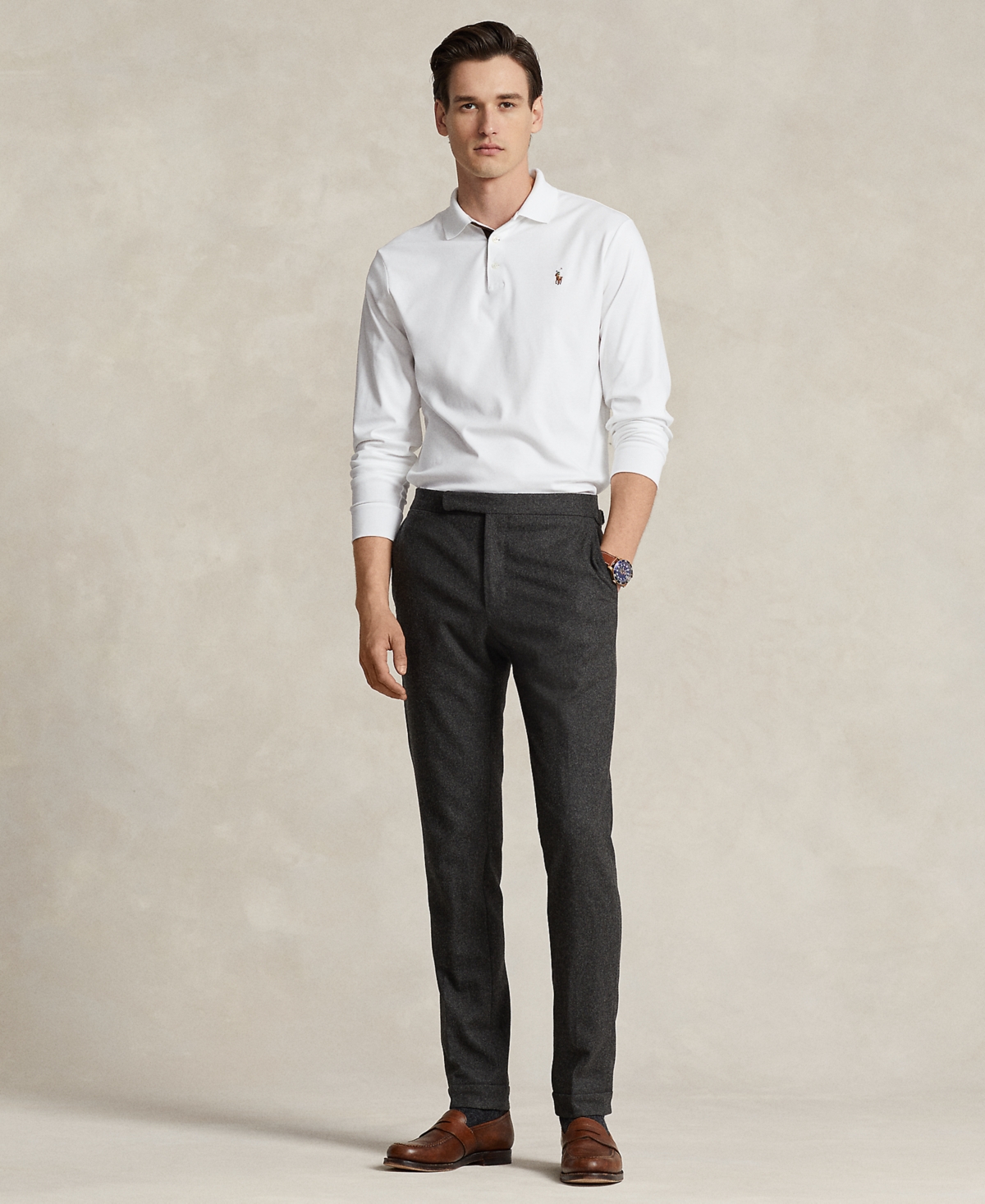 Polo Ralph Lauren Men's Classic-Fit Long Sleeve Soft Cotton Polo Shirt