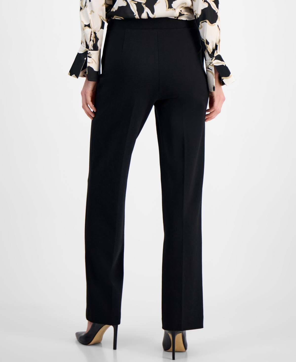 Anne Klein Women's Sailor-pocket Mid-rise Wide-leg Pants In Anne Black