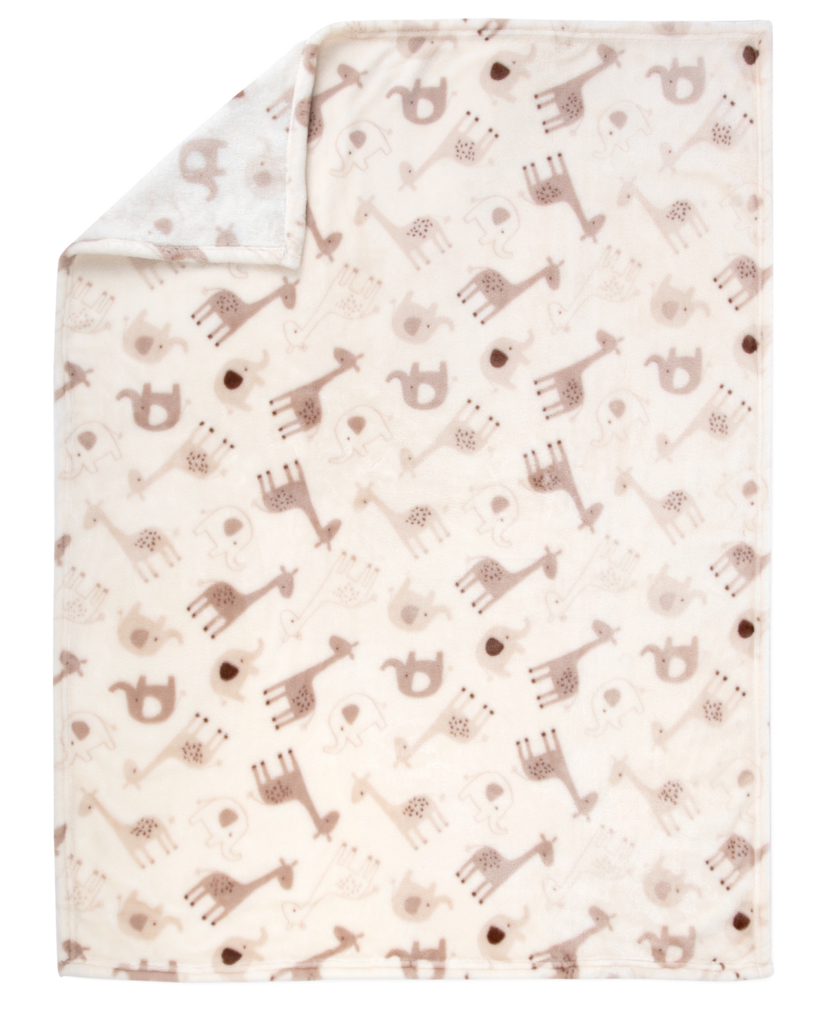 JESSICA SIMPSON BABY BOYS ZOO ANIMAL BLANKET WITH ELEPHANT LOVEY, 2-PIECE SET 