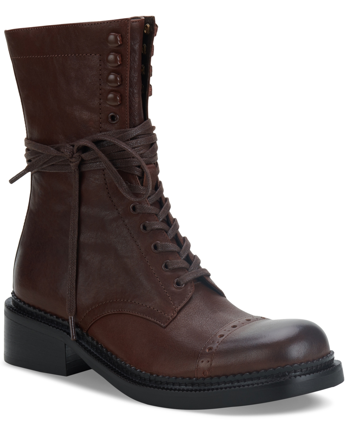 Jeffrey Campbell London twn Lace up Block heel Combat Booties In Brown ModeSens