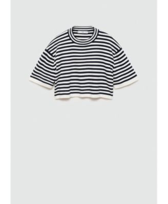 Women's Crop Striped Sweater