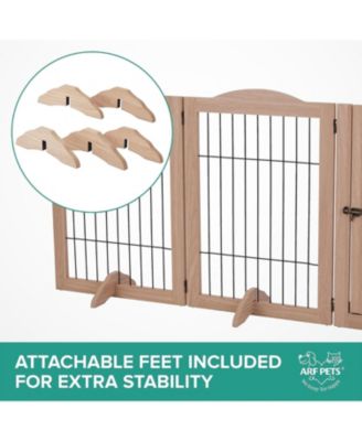 Freestanding Dog Gates, 6-Panel Extension - Walnut
