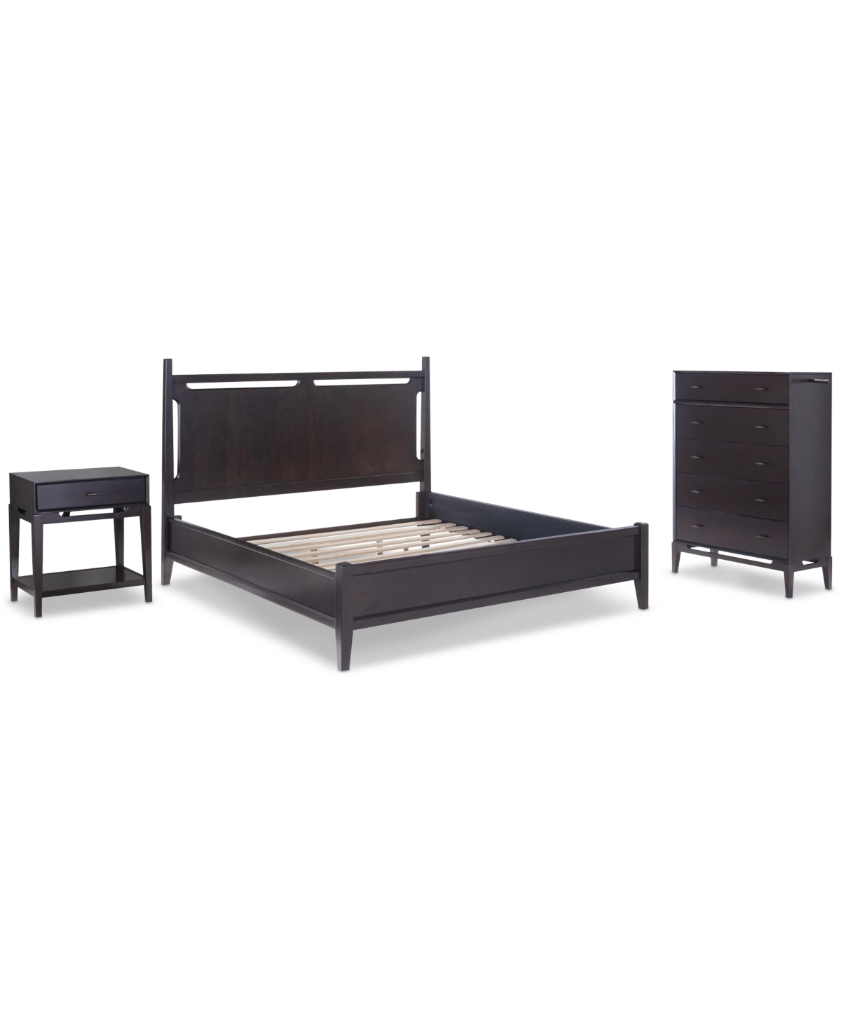 Macy's Addelyn 3 Pc. Set (california King Panel Bed, Chest & 3-drawer Nightstand) In Brown