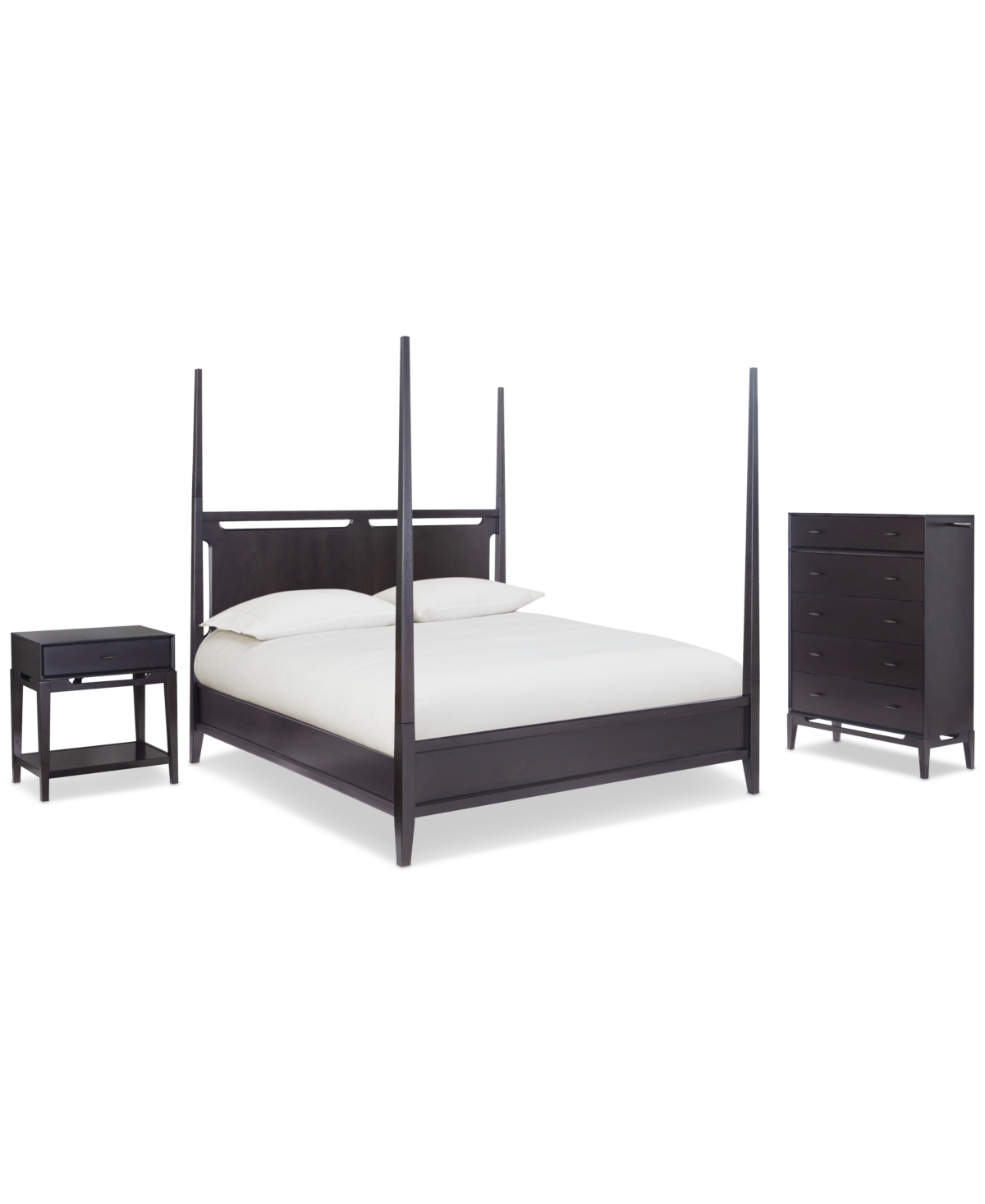 Macy's Addelyn 3 Pc. Set (california King Poster Bed, Chest & 1-drawer Nightstand) In Brown