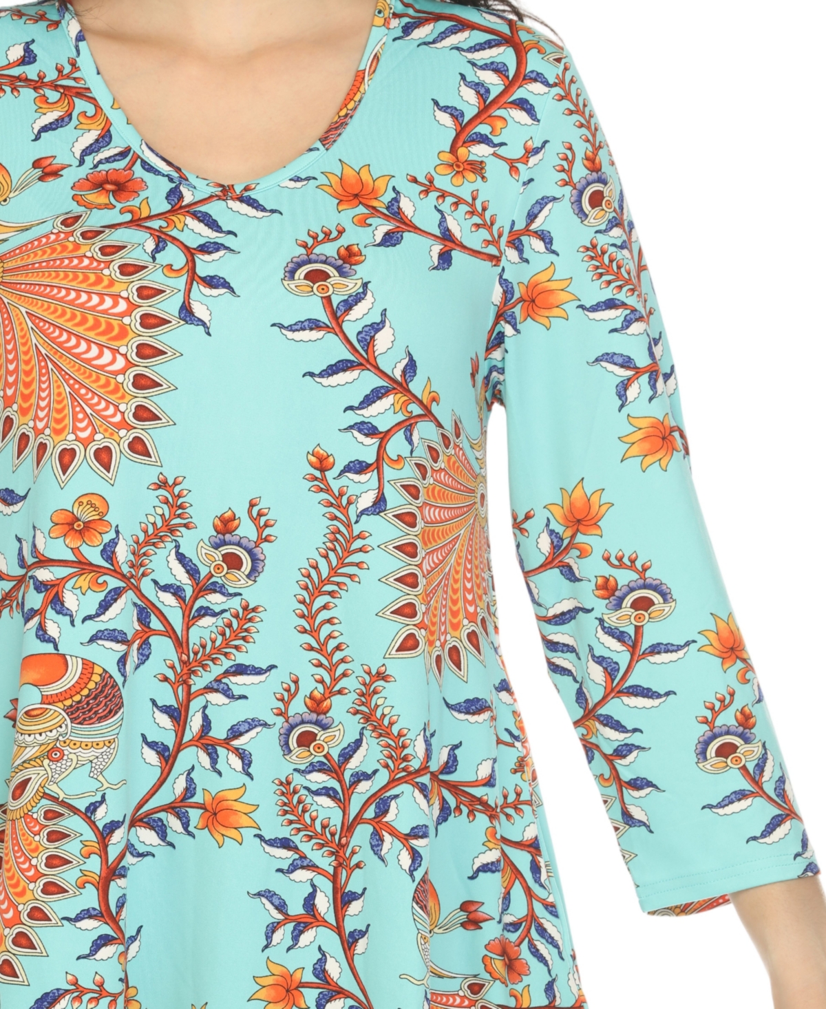 White Mark Women's Vibrant Boho Swing Top