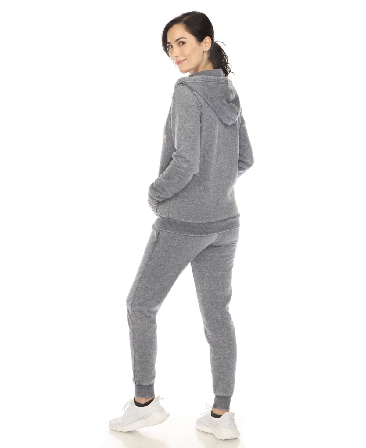 White Mark Women's Burnout Jogger Set In Grey