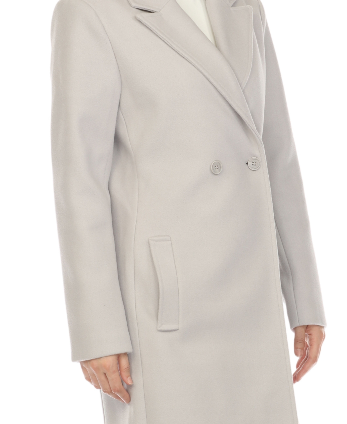 White Mark Women's Classic Walker Coat In Light Grey