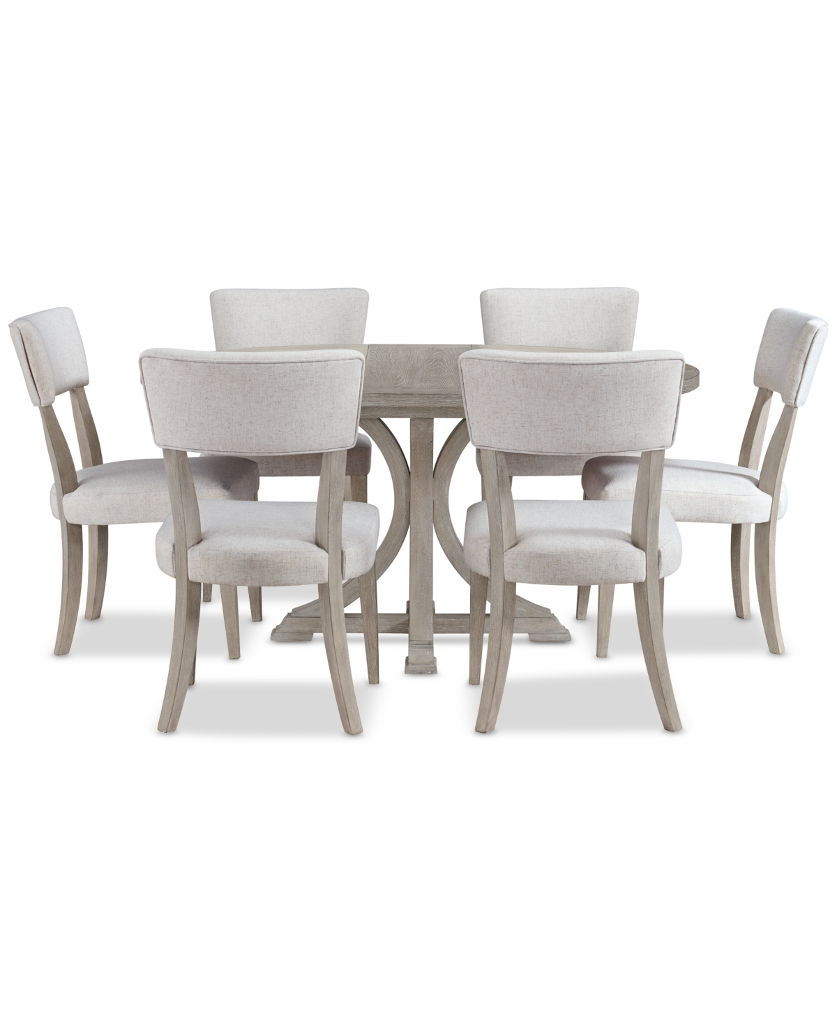 Macy's Sadie 7-pc. Rectangular Dining Set (table & 6 Upholstered Side Chairs), Created For  In Gray