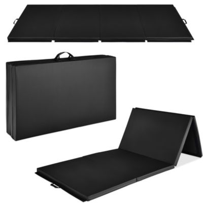 10ftx4ftx2in Folding Gymnastics Mat 4-Panel Exercise Workout Floor Mats with Handles