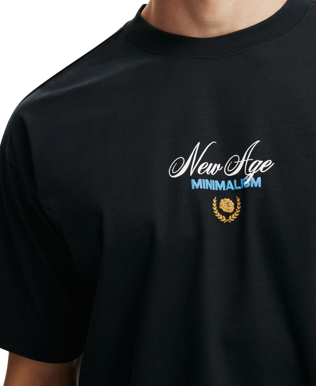 COTTON ON MEN'S BOX FIT TEXT T-SHIRT 