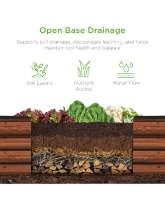 8x2x1ft Outdoor Metal Raised Oval Garden Bed, Planter Box for Vegetables, Flowers