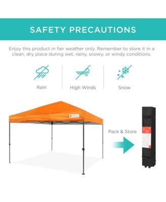 10x10ft Easy Setup Pop Up Canopy w/ 1-Button Setup, Wheeled Case, 4 Weight Bags