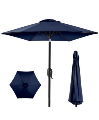 7.5Feet Heavy-Duty Outdoor Market Patio Umbrella With Push Button Tilt, Easy Crank