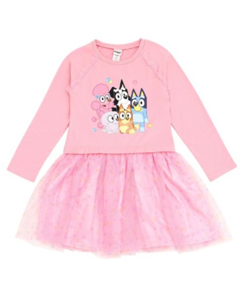 Платье Bluey French Terry Dress для девочек, цвет: Розовый