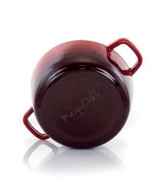 5 Quarts Round Enameled Cast Iron Casserole with Lid in Red