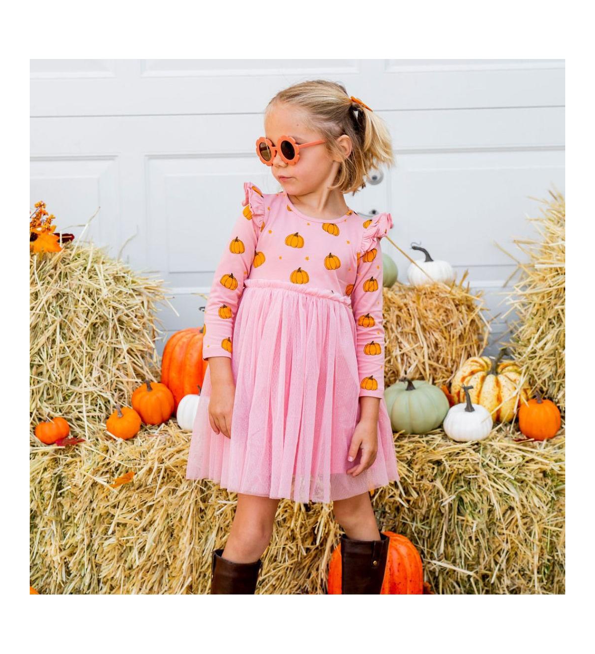 Sweet Wink Toddler Girls PumpkLong Sleeve Tutu Dress - Blush
