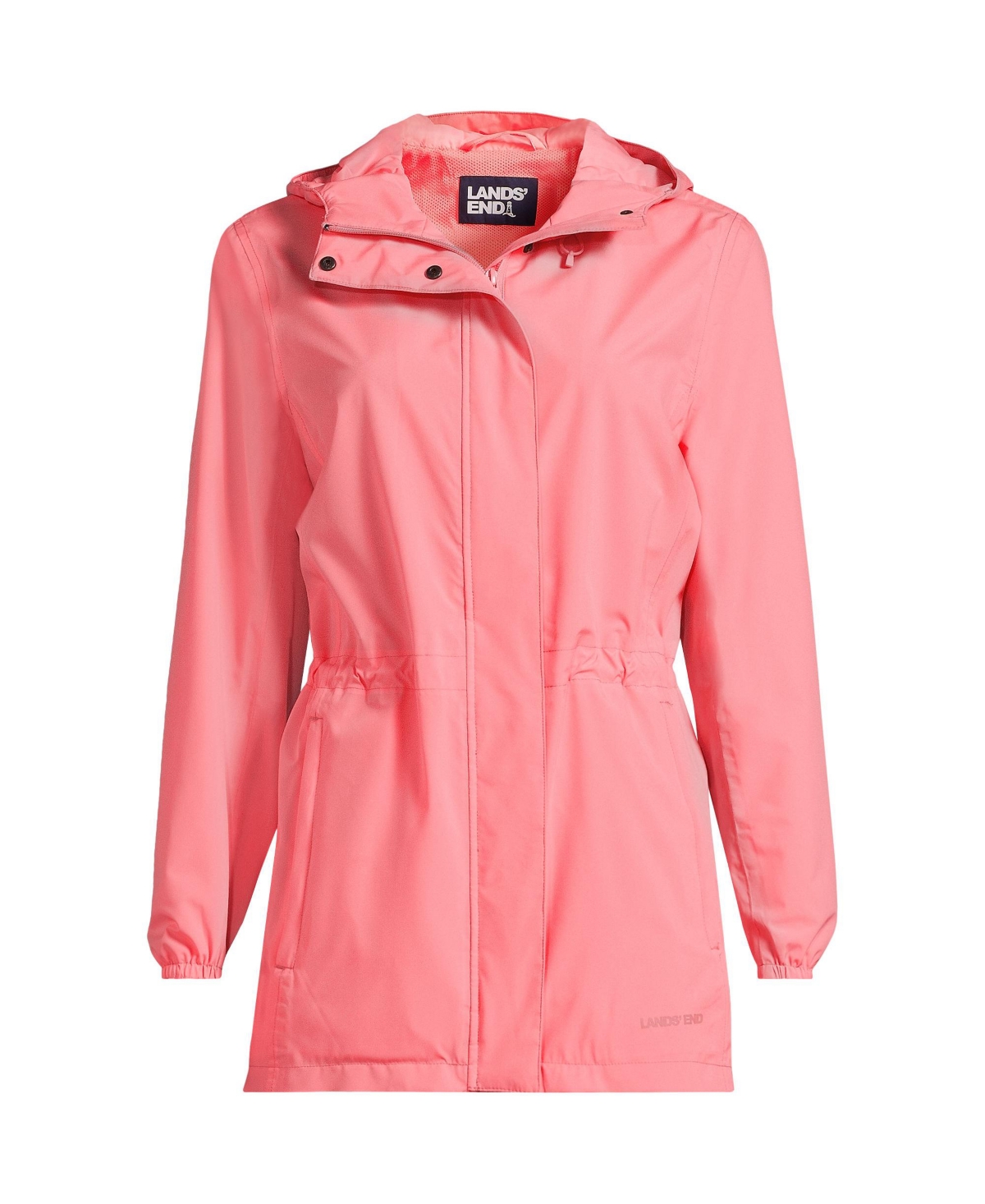 Lands' End Women's Petite Waterproof Hooded Packable Raincoat