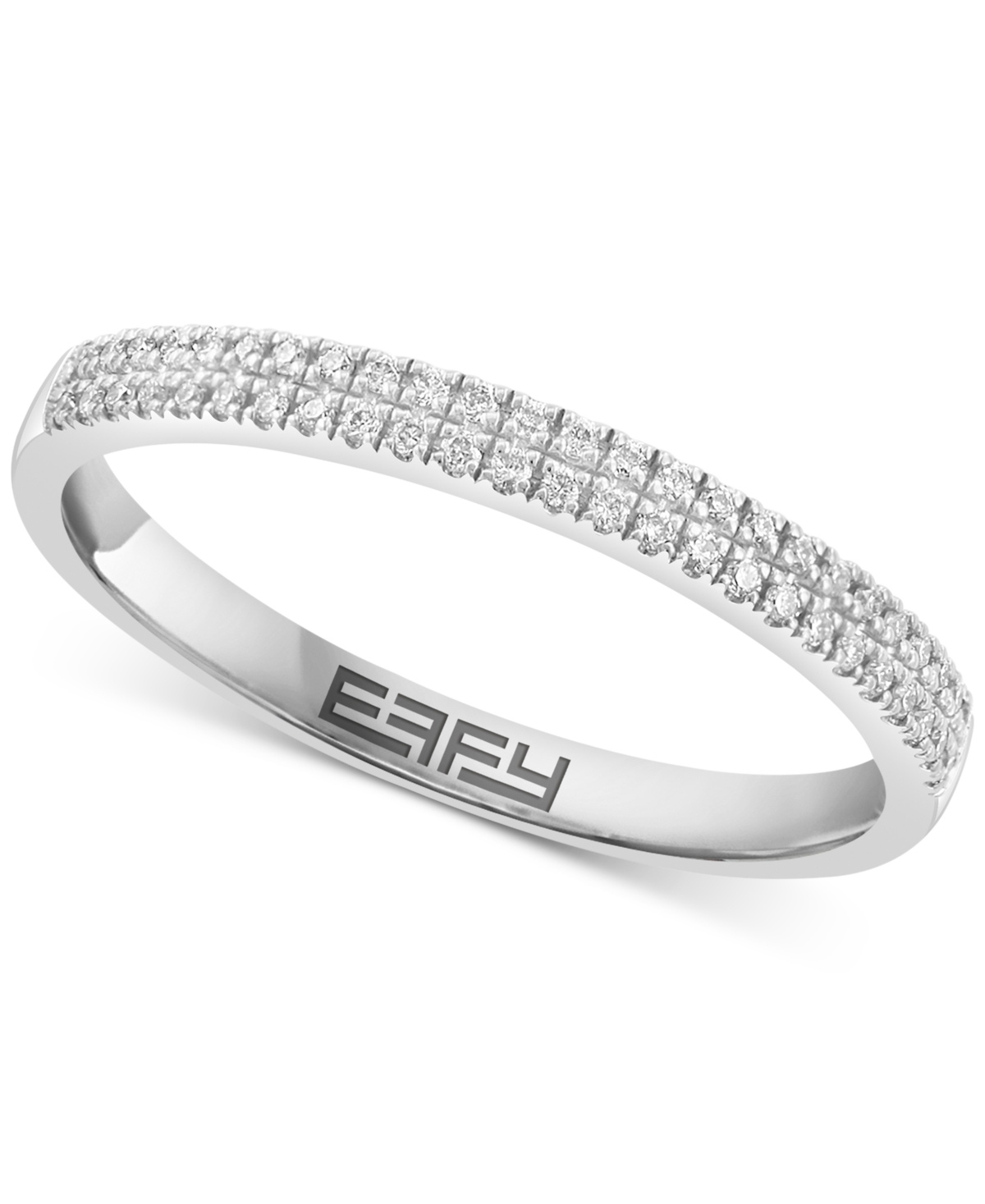 Effy Collection Effy Diamond Double Row Ring (1/6 Ct. T.w.) In Sterling Silver In Sterling Silver