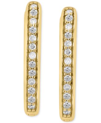 EFFY&reg; Diamond Oval Hoop Earrings (1/6 ct. t.w.) in Gold-Plated Sterling Silver