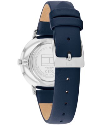 Women's Quartz Navy Leather Strap Watch 35mm