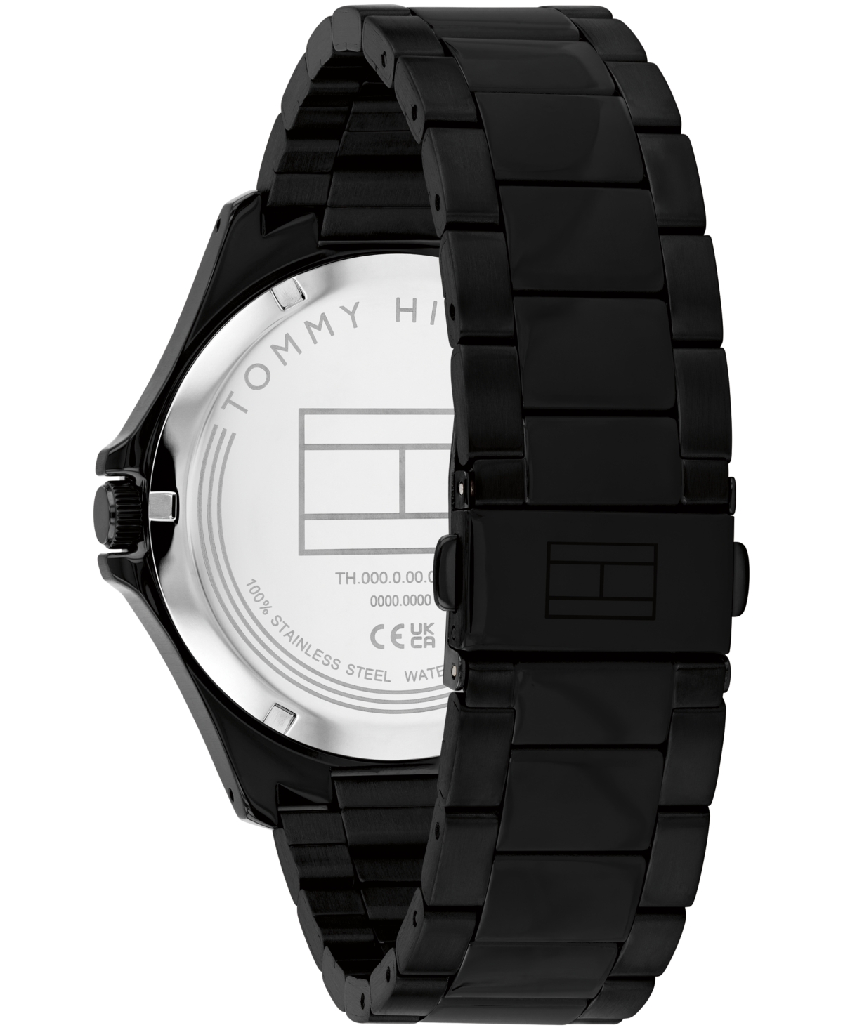 Tommy Hilfiger Men's Quartz Ionic Plated Black Stainless Steel Bracelet Watch 42mm In Black