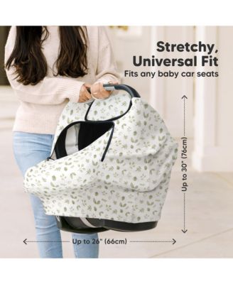 Warmzy Baby Car Seat Cover, Universal Stretch Fit Infant Carseat Covers for Babies, Winter Carseat Canopy