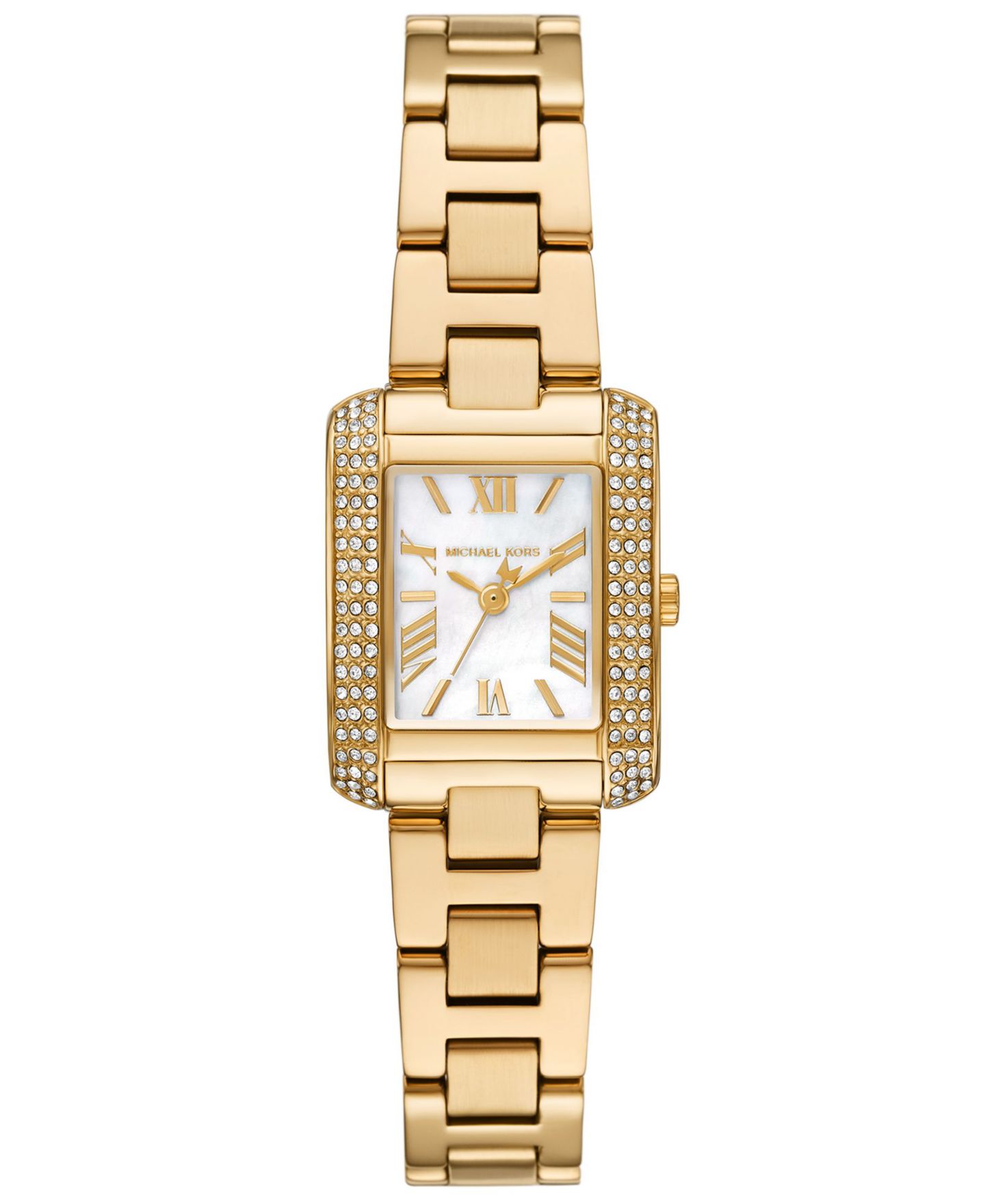 Женские часы Michael Kors Emery Three-Hand Gold-Tone Stainless Steel Watch 22mm — фото 1