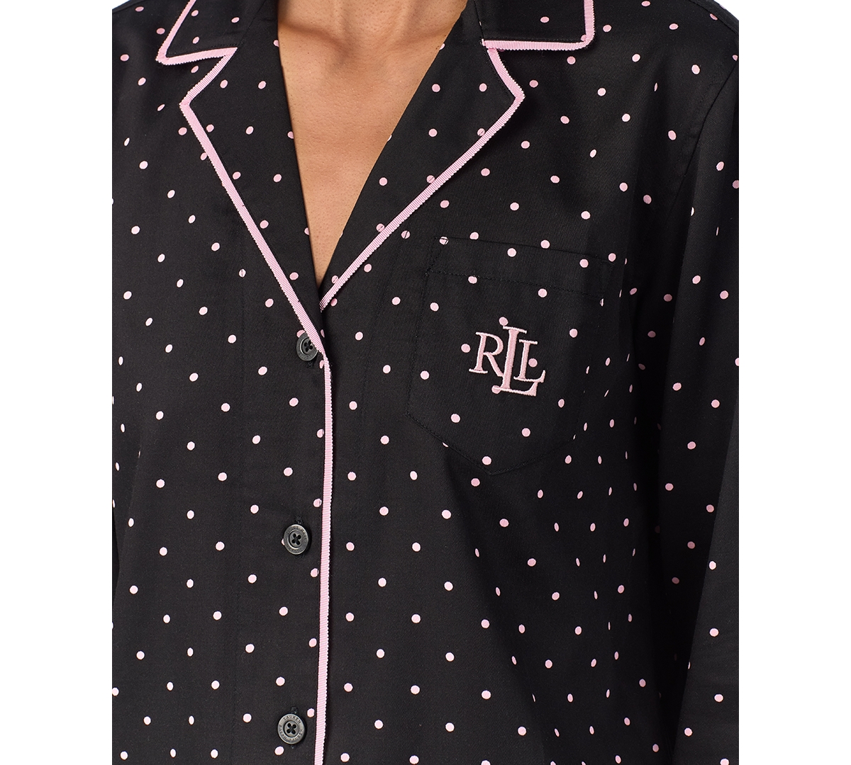 Lauren Ralph Lauren Women's Notched-Collar Pajama Set