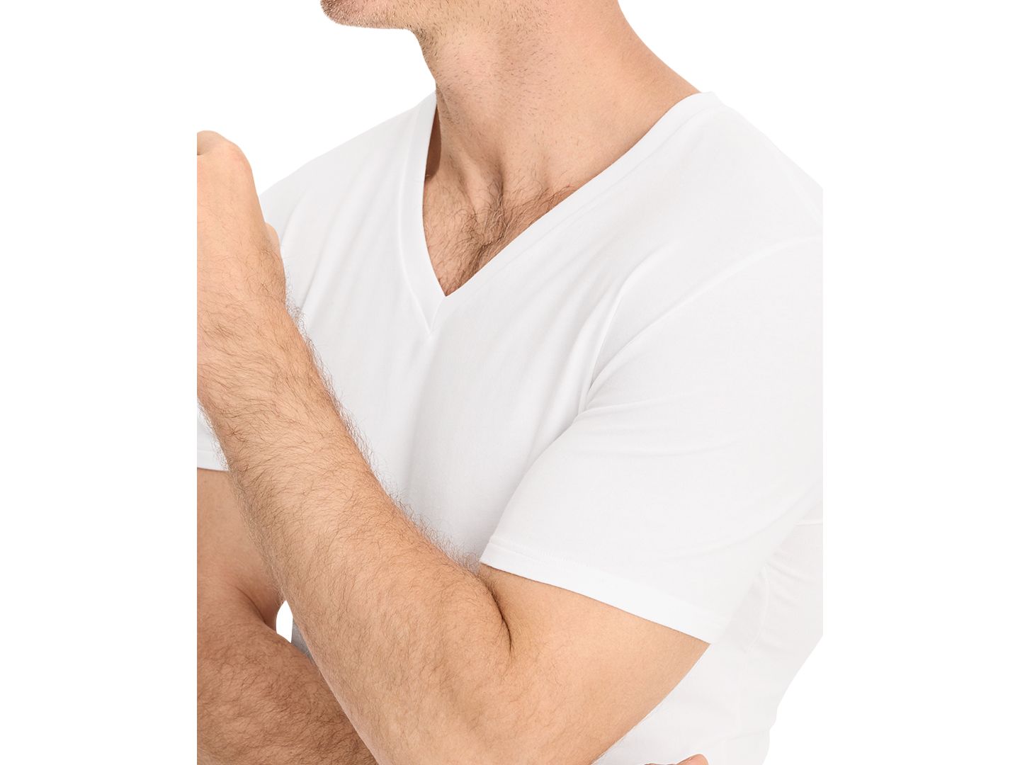Мужские футболки Jockey Smooth Fit Stretch V-Neck T-Shirts, Pack of 3, цвет: Белый — фото 6