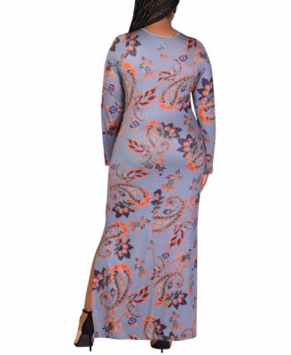 Plus Size Long Sleeve Maxi Dress