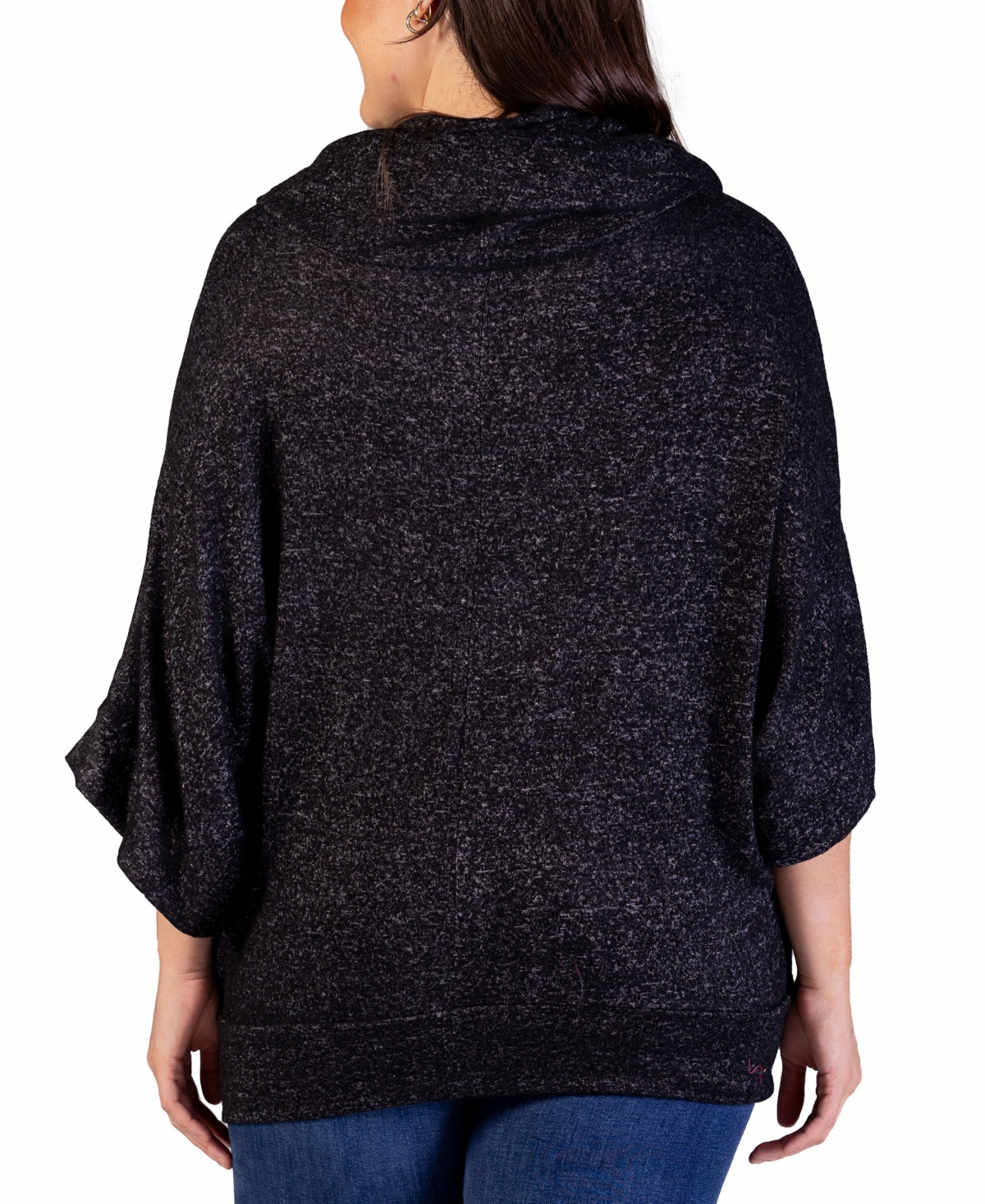24seven Comfort Apparel Plus Size Cowl Neck Dolman Sleeve Top