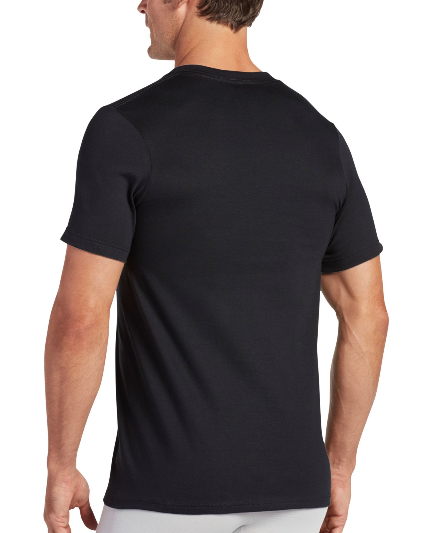 Мужские топы Jockey 3-Pack Classic V-Neck Undershirts, цвет: Чёрный — фото 4