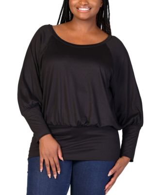 Plus Size Round Neck Banded Bottom Top