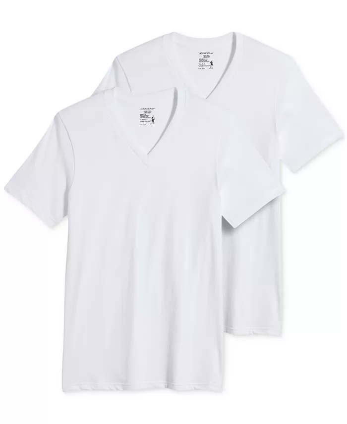 Men's Big & Tall Classic Tagless V-Neck Undershirt 2-pack