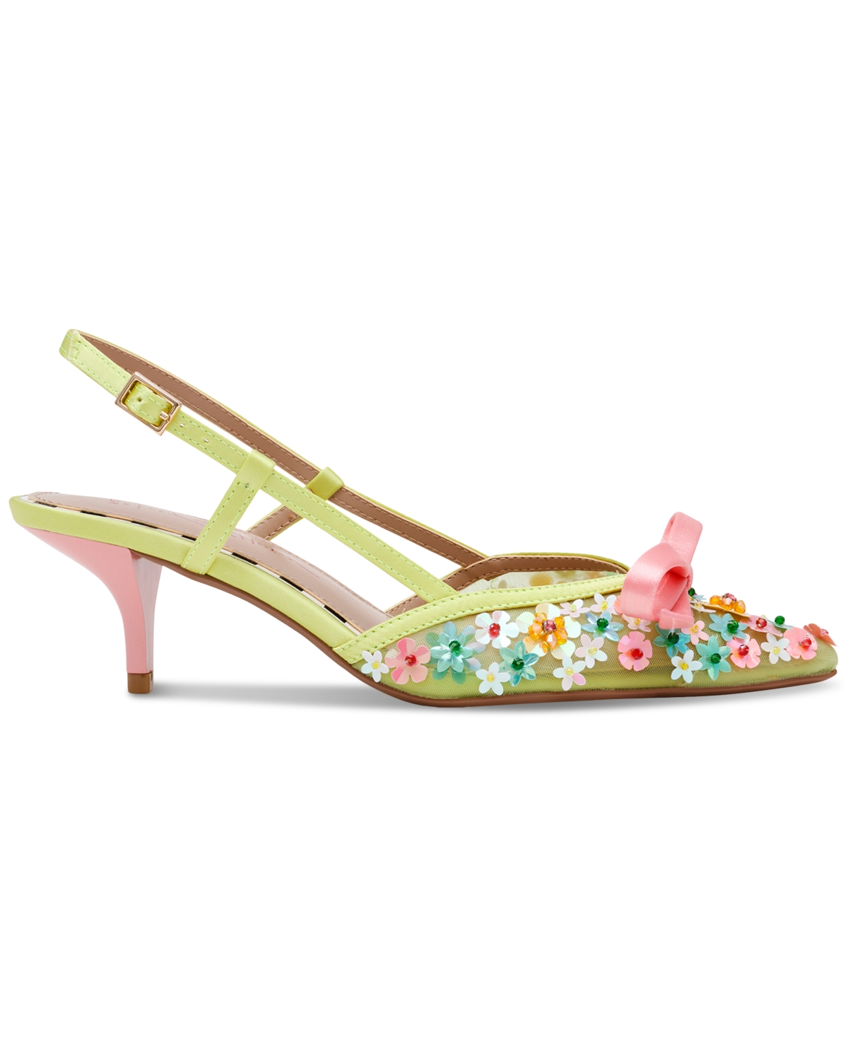 Shop Betsey Johnson Women's Sadyy Ditzy Floral Slingback Pumps In Lime Multi