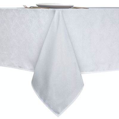 Diamond Textured Spill And Stain Proof All Purpose Fabric Tablecloth - 60 in. W x 84 in. L (6-8 Chairs), Spice