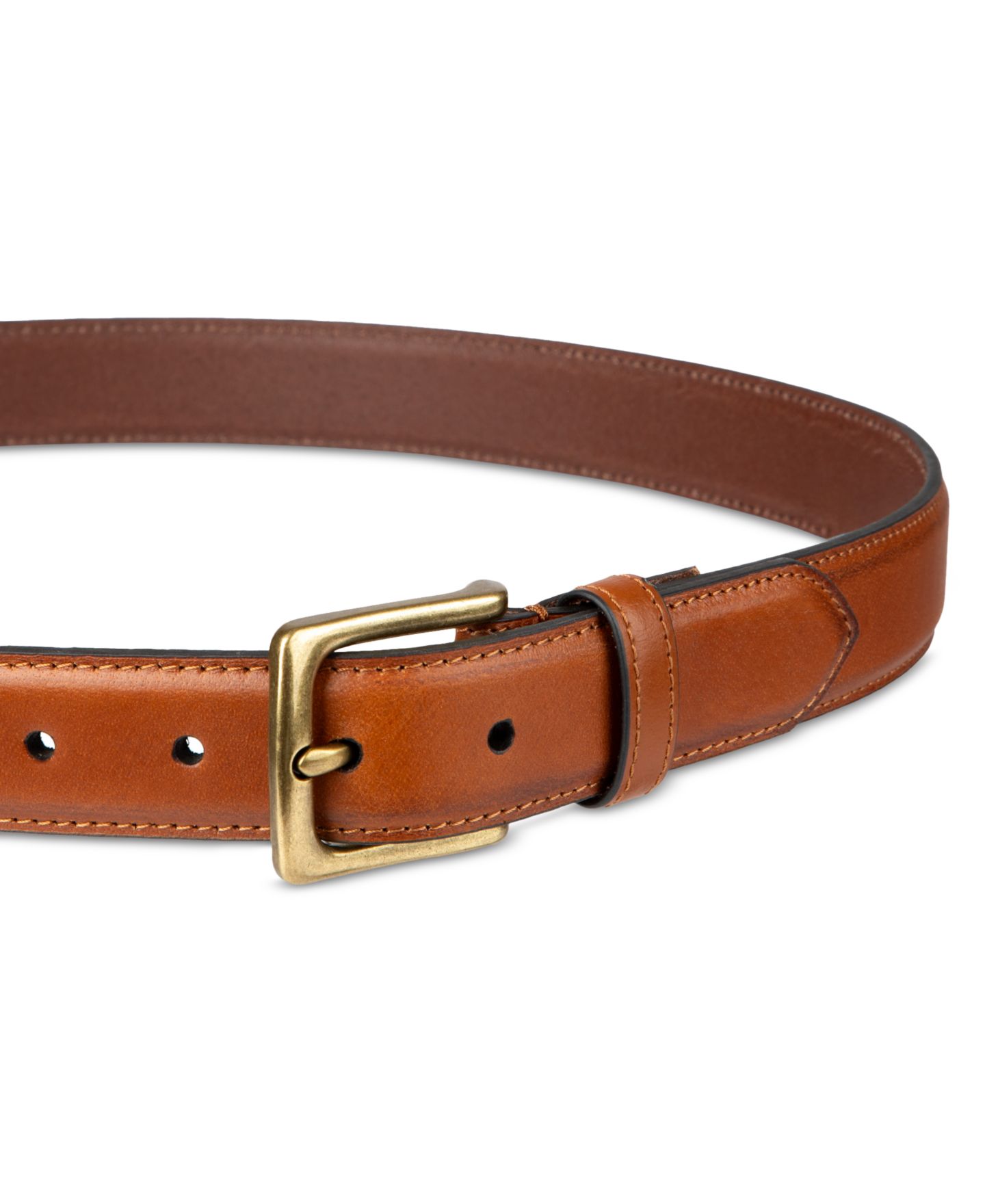 Мужской ремень Club Room Luxury Black Dress Belt, цвет: Рыжевато-коричневый — фото 4