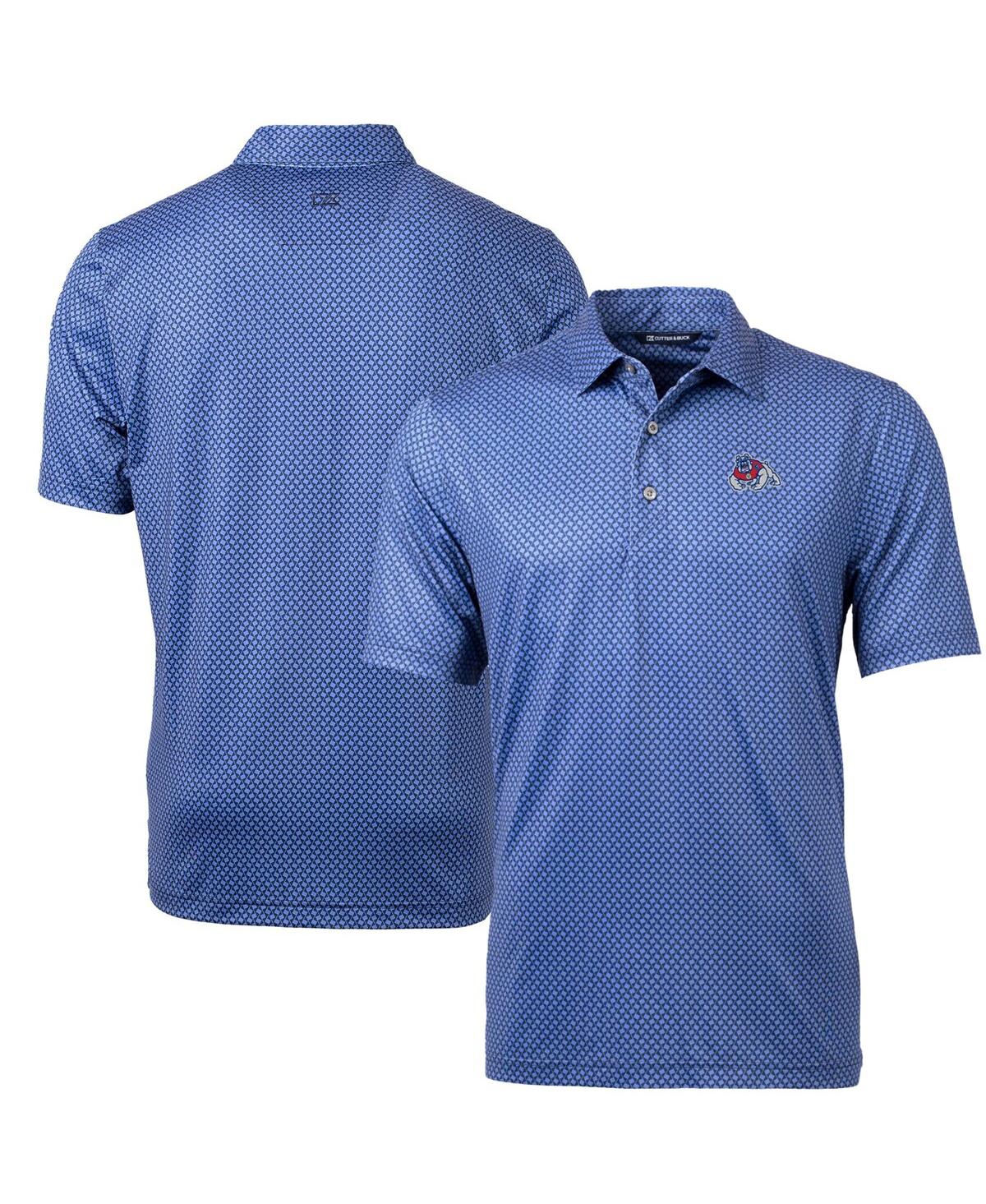 Cutter & Buck Men's Fresno State Bulldogs Pike Banner Print Polo In Navy