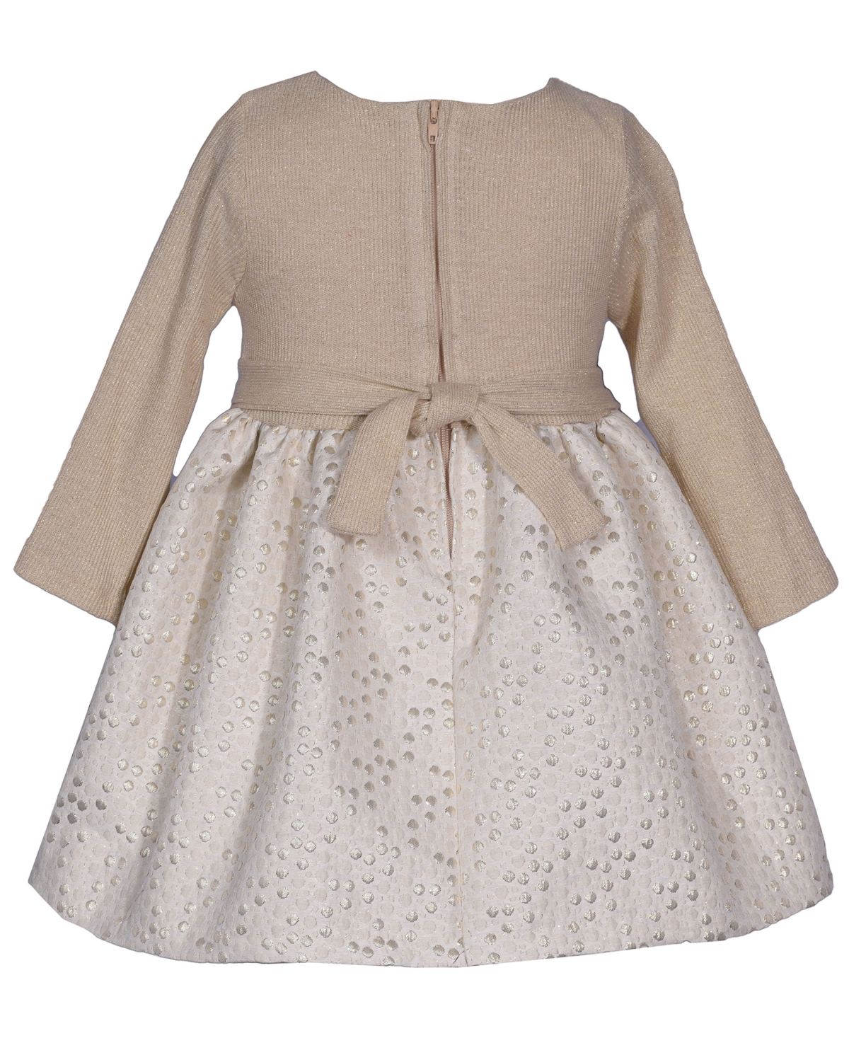 Bonnie Baby Girls Knit to Jacquard Babydoll Dress