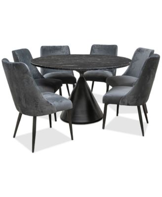 Nerton 7 Pc. Dining Set (52" Round Table & 6 Chairs), Created for Macy's