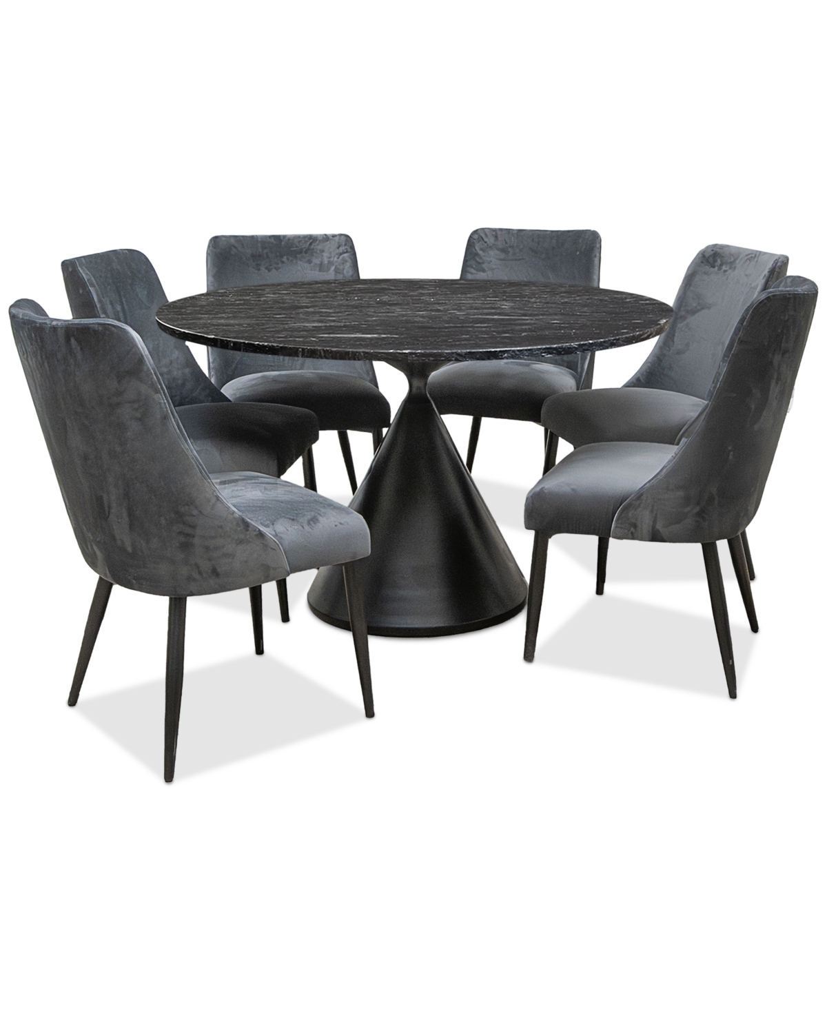 MACY'S NERTON 7 PC. DINING SET (52" ROUND TABLE & 6 CHAIRS), CREATED FOR MACY'S 